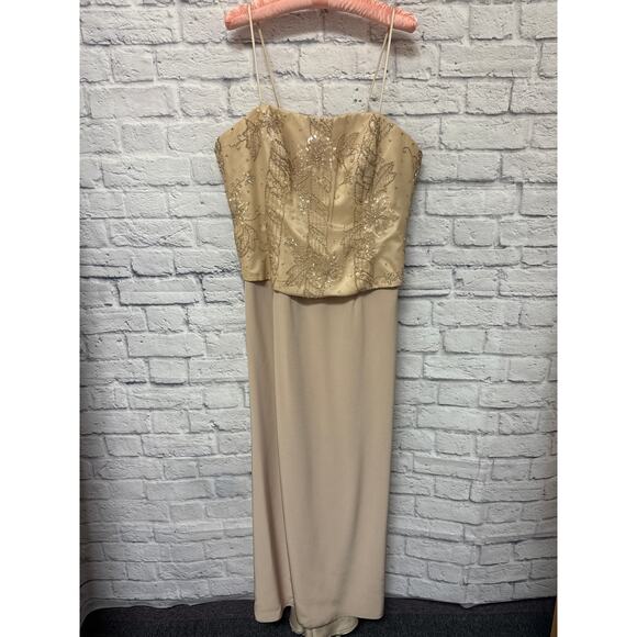 Montage Mon Cheri Mother of Bride Blush Dress Chiffon Jacket Beaded Detail - 16 - Picture 5 of 10